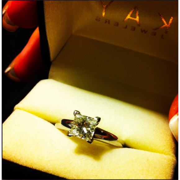 Kay's Jewelers 1 Carat Princess Cut Solitaire Engagement Ring & Wedding Band 6.5 - Picture 2 of 16